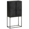 vidaXL Aparador 60x30x120 cm madeira ac&aacute;cia e mangueira maci&ccedil;as preto