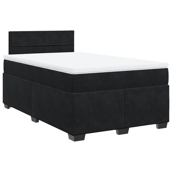 vidaXL Cama boxspring com colch&atilde;o 120x190 cm veludo preto
