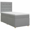 vidaXL Cama box spring com colch&atilde;o Cinzento-claro Individual Tecido