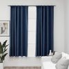 vidaXL Cortinas opacas aspeto linho c/ ganchos 2 pcs 140x175 cm azul