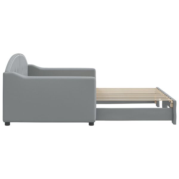 vidaXL Sofá-cama com gavetão 90x190 cm tecido cinzento-claro