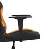 vidaXL Cadeira gaming de massagens tecido preto e laranja