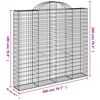 vidaXL Cestos gabião arqueados 30 pcs 200x50x180/200 ferro galvanizado