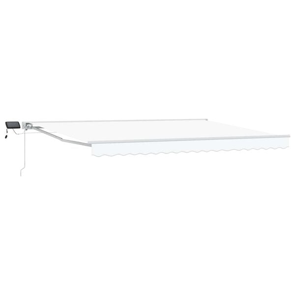 vidaXL Estrutura de Toldo Manual com LEDs Branco 4 x 2 m