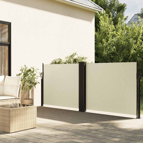 vidaXL Toldo lateral retr&aacute;til 100x1000 cm creme