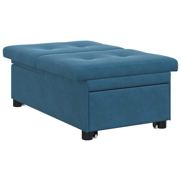 vidaXL Sof&aacute;-Cama Azul 194 x 67 x 82 cm Veludo