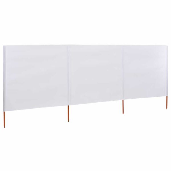 vidaXL Para-vento com 3 pain&eacute;is 400x80 cm tecido branco areia