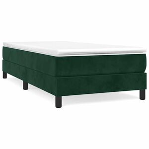 vidaXL Estrutura de cama com molas 80x200 cm veludo verde-escuro