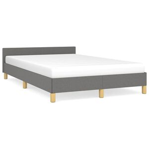 vidaXL Estrutura de cama sem colch&atilde;o 120x200 cm tecido cinzento-escuro