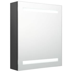 vidaXL Arm&aacute;rio espelhado casa de banho LED 50x14x60cm cinzento