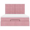 vidaXL Estrutura de cama otomana com colch&otilde;es 140x190 cm veludo rosa