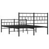vidaXL Estrutura de cama com cabeceira e p&eacute;s 120x200 cm metal preto