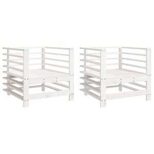 vidaXL Cadeiras de jardim 2 pcs madeira de pinho maci&ccedil;a branco
