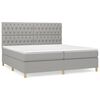 vidaXL Cama com molas/colch&atilde;o 200x200 cm tecido cinza-claro
