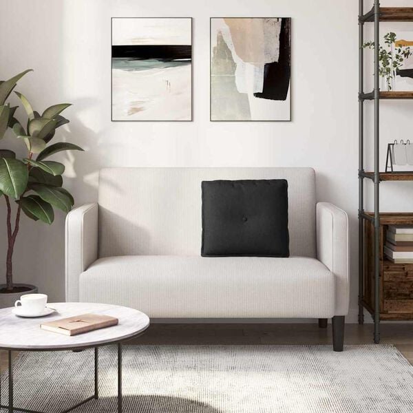 vidaXL Travesseiro para Costas Preto 50 x 19 x 45 cm tecido