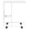 vidaXL Mesa de apoio c/ rodas 55x36x63,5cm derivados de madeira branco