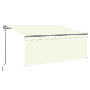 vidaXL Toldo retr&aacute;til autom&aacute;tico com estore 3x2,5 m cor creme