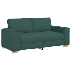 vidaXL Sof&aacute; de 2 lugares verde escuro 180x78x84 cm tecido