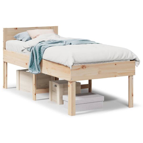 vidaXL Cama sem colch&atilde;o 90x190 cm madeira de pinho maci&ccedil;a