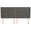 vidaXL Cabeceira cama c/ abas veludo 163x23x118/128 cm cinzento-escuro