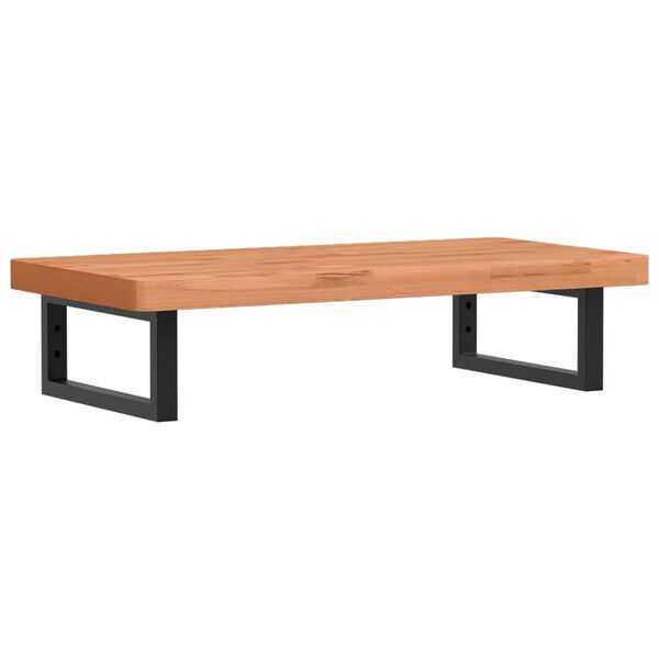 vidaXL Prateleira de parede p/ lavat&oacute;rio a&ccedil;o/madeira de faia maci&ccedil;a