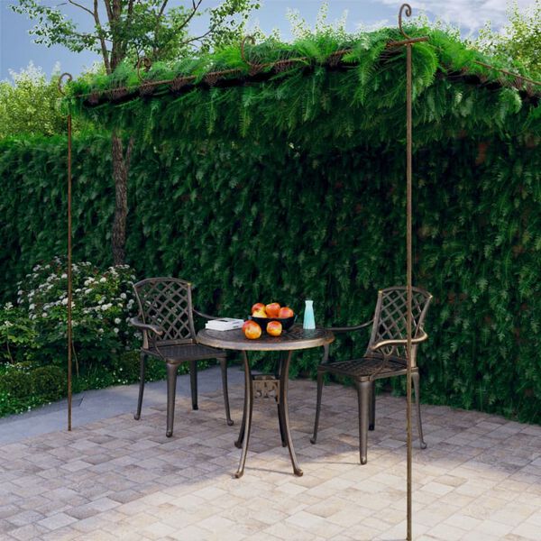 vidaXL P&eacute;rgola de jardim 4x3x2,5 m ferro castanho antigo