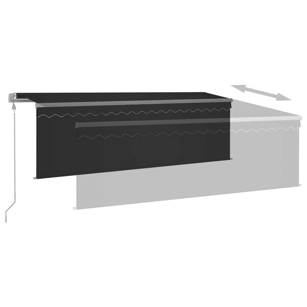 vidaXL Toldo retr&aacute;til autom&aacute;tico com estore 4,5x3 m antracite