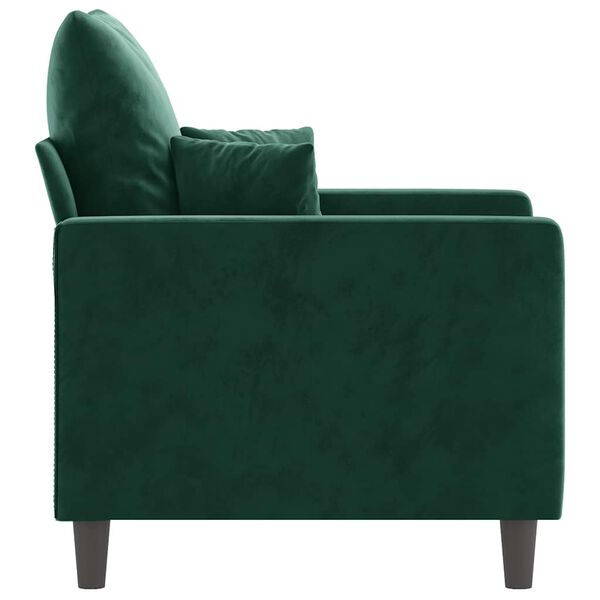 vidaXL Poltrona 60 cm veludo verde-escuro