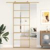 vidaXL Porta deslizante 76x205 cm vidro ESG/alum&iacute;nio dourado