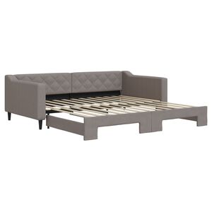 vidaXL Sof&aacute;-cama com gavet&atilde;o 100x200 cm tecido cinzento-acastanhado