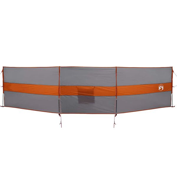 vidaXL Corta-vento de campismo 490x123 cm impermeável cinza/laranja