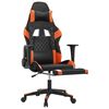 vidaXL Cadeira gaming massagem c/ apoio p&eacute;s couro artif. preto/laranja