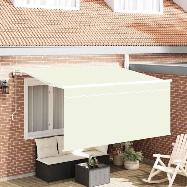 vidaXL Toldo Retr&aacute;til Creme 300 x 200 cm Poli&eacute;ster e Alum&iacute;nio