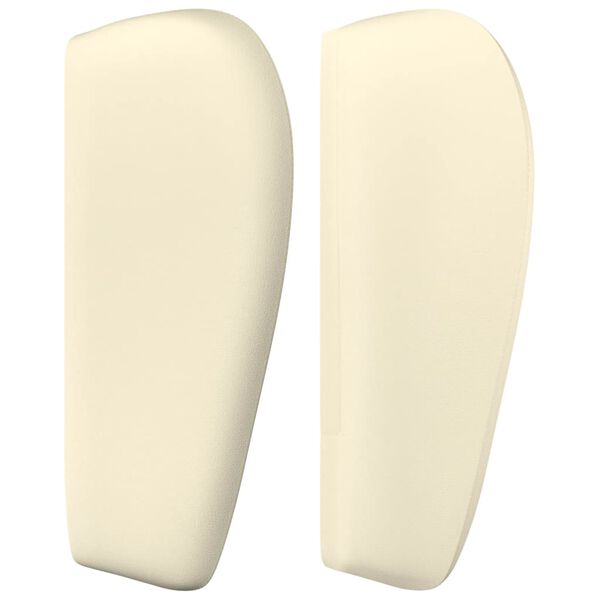 vidaXL Cabeceira de cama c/ abas couro artificial 163x23x78/88cm creme