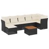 vidaXL 8 pcs conjunto sof&aacute;s de jardim com almofad&otilde;es vime PE preto