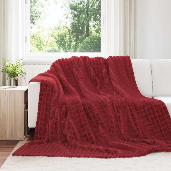 vidaXL Cobertor Vermelho Bordeaux 270 x 240 cm L&atilde;