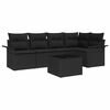 vidaXL Conjunto de Sof&aacute; de Jardim com almofada Manual 6 pcs vime PE