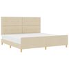vidaXL Estrutura da Cama com cabeceira Creme 200 x 200 cm tecido