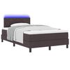 vidaXL Cama Box com colch&atilde;o com led Marrom Escuro 120 x 190 cm tecido