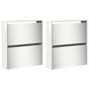 vidaXL Sapateira c/ espelho 4 divis&oacute;rias 63x17x134 cm branco brilhante