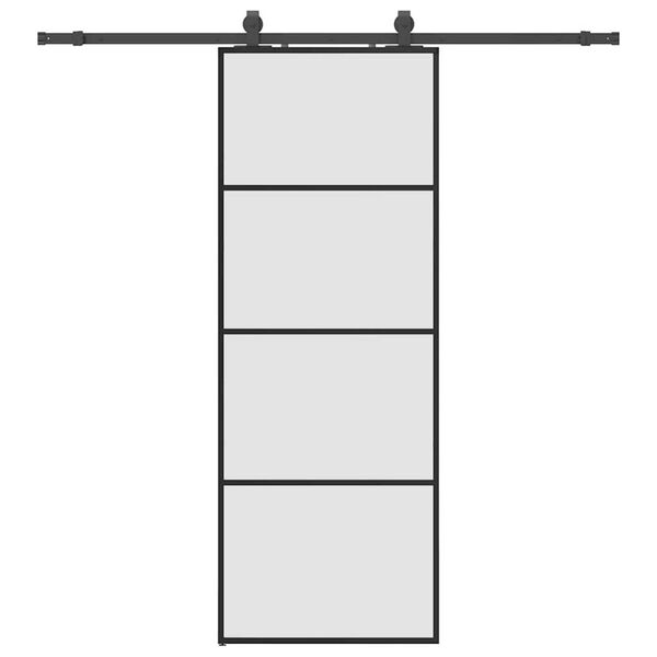 vidaXL Porta deslizante c/ conj. ferragens 76x205cm vidro ESG preto