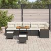 vidaXL Conjunto de Sof&aacute; de Jardim 9 pcs Preto Rattan Sint&eacute;tico