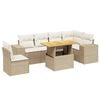 vidaXL 7 pcs conjunto de sof&aacute;s p/ jardim com almofad&otilde;es vime PE bege