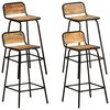 vidaXL Cadeiras de bar 4 pcs madeira de mangueira maci&ccedil;a