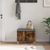 vidaXL Banco de Hall com almofada Carvalho Defumado 60 x 38 x 46 cm