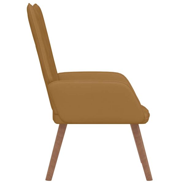 vidaXL Cadeira de descanso veludo castanho