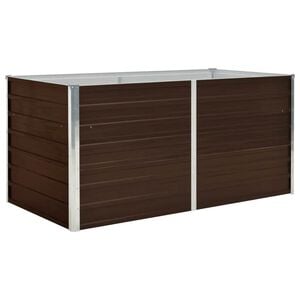 vidaXL Canteiro de jardim elevado 160x80x77cm a&ccedil;o galvanizado castanho