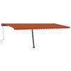 vidaXL Toldo retr&aacute;til manual independente 600x350cm laranja e castanho