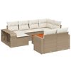 vidaXL 11 pcs conjunto sof&aacute;s de jardim c/ almofad&otilde;es vime PE bege