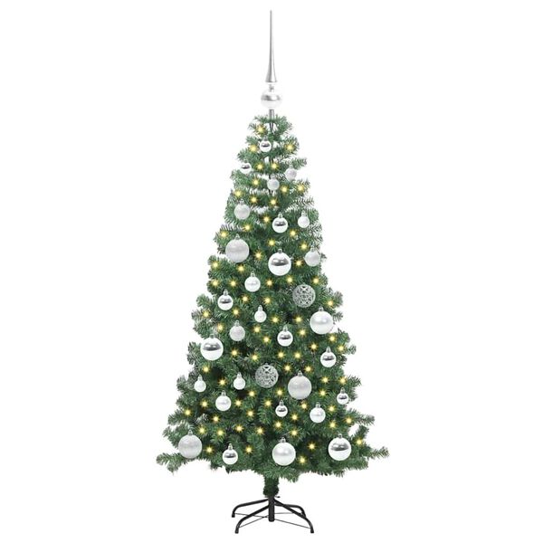 vidaXL &Aacute;rvore de Natal com 150 LEDs com suporte Verde 120 cm PVC